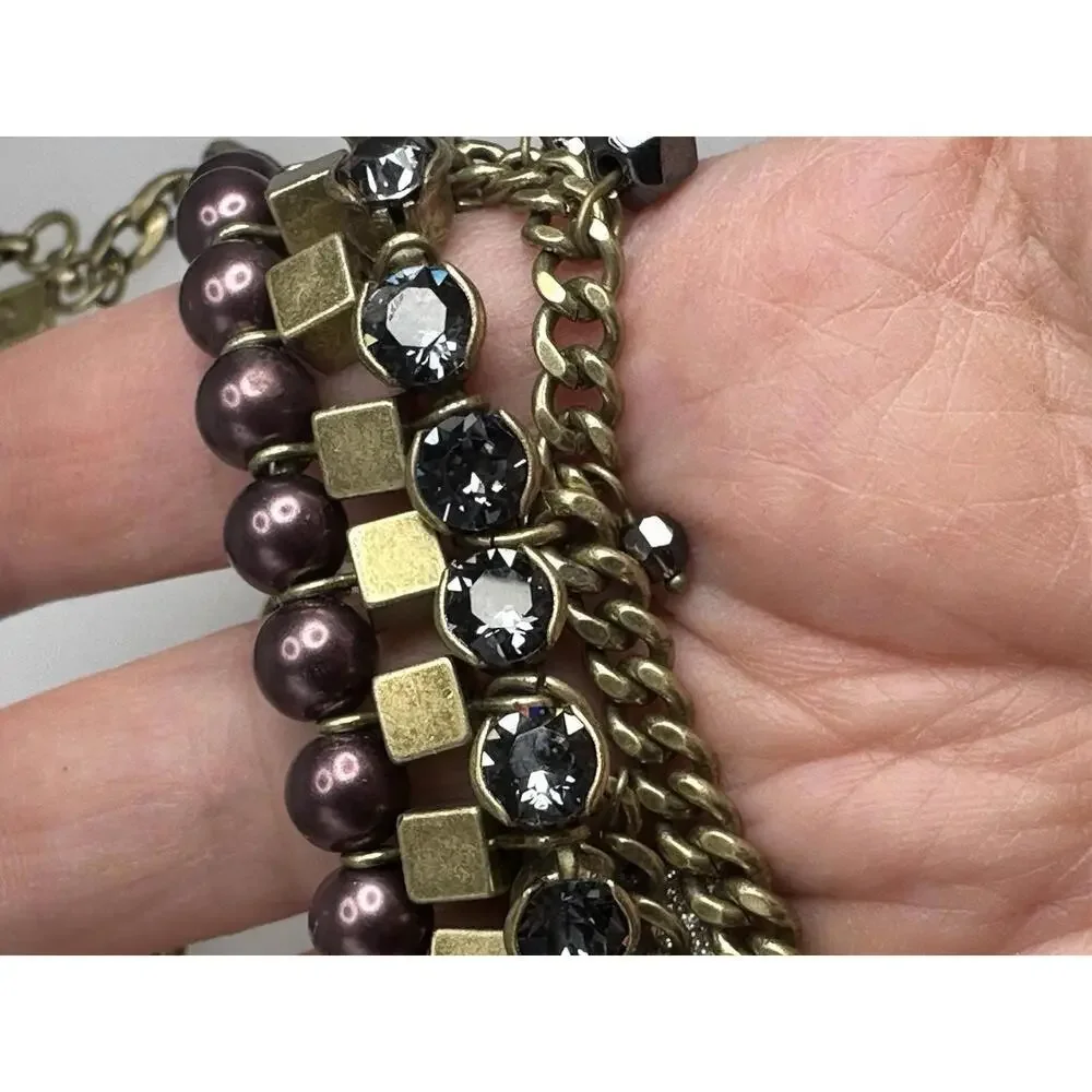 Silpada Blue Violet Necklace Glass Pearls Hematite Crystals KRN0033 18” - Picture 6 of 7